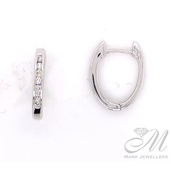 Diamond Hoop Earrings Image 2 Mark Jewellers La Crosse, WI