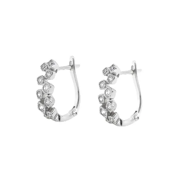 Diamond Hoop Earrings Image 2 Mark Jewellers La Crosse, WI