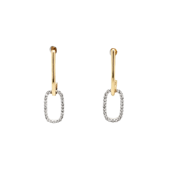 Yellow Gold Diamond Paperclip Earrings Mark Jewellers La Crosse, WI