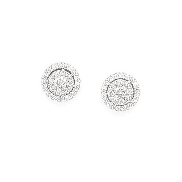 White Gold Diamond Halo Stud Earrings Mark Jewellers La Crosse, WI