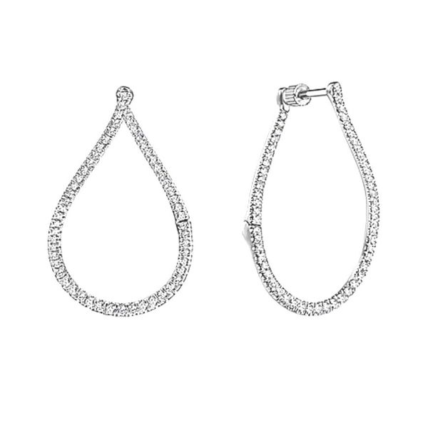 White Gold Pear Shape Diamond Hoop Earrings Mark Jewellers La Crosse, WI