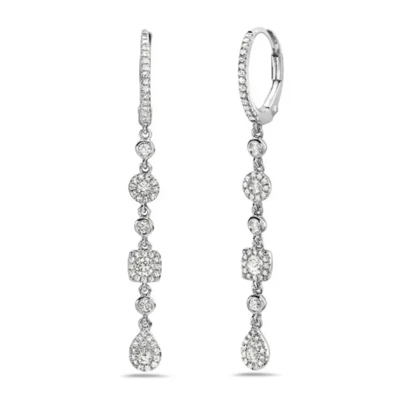 White Gold Diamond Drop Earrings Mark Jewellers La Crosse, WI