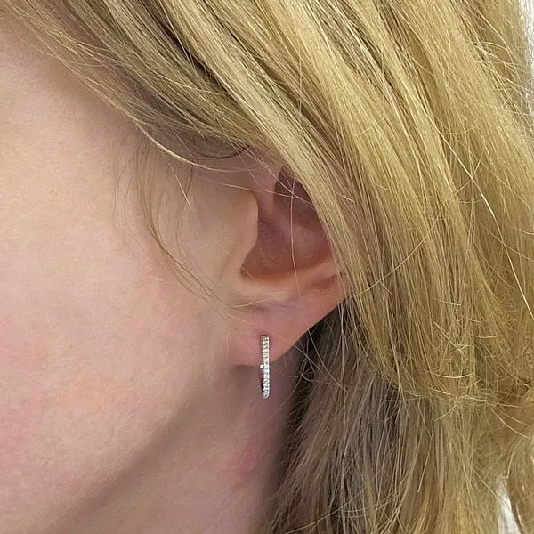 White Gold Diamond Hoop Earrings Image 3 Mark Jewellers La Crosse, WI
