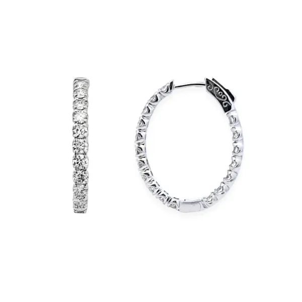 White Gold Diamond Hoop Earrings Mark Jewellers La Crosse, WI