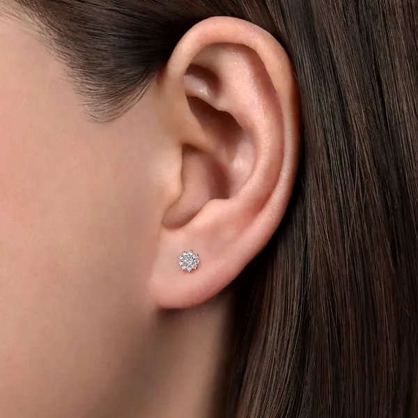 White Gold Diamond Stud Earrings Image 2 Mark Jewellers La Crosse, WI
