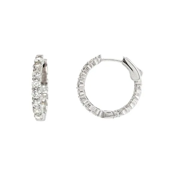 White Gold Diamond Hoop Earrings Mark Jewellers La Crosse, WI