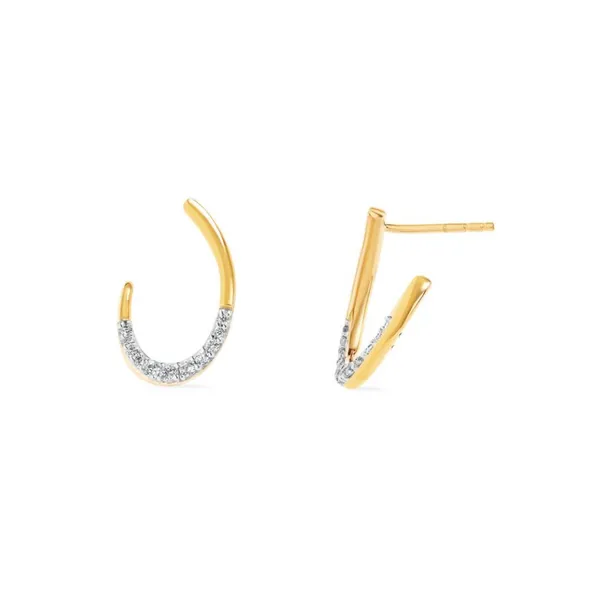 Yellow Gold Diamond Hoop Earrings Mark Jewellers La Crosse, WI