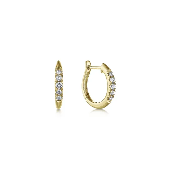 Yellow Gold Diamond Hoop Earrings Mark Jewellers La Crosse, WI