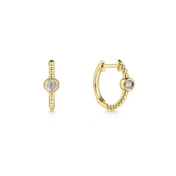 Yellow Gold Diamond Hoop Earrings Mark Jewellers La Crosse, WI