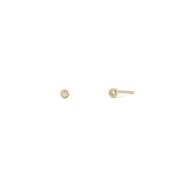 Yellow Gold Bezel Diamond Stud Earrings Mark Jewellers La Crosse, WI