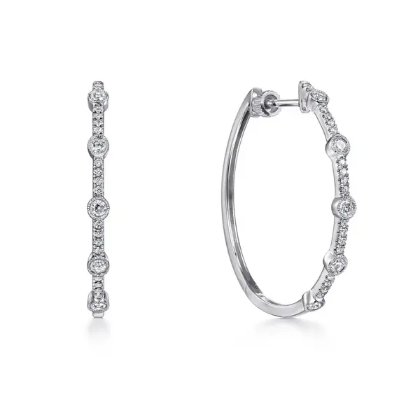 White Gold Diamond Hoop Earrings Mark Jewellers La Crosse, WI