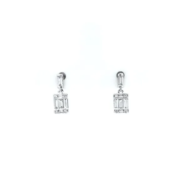 White Gold Diamond Drop Earrings Mark Jewellers La Crosse, WI