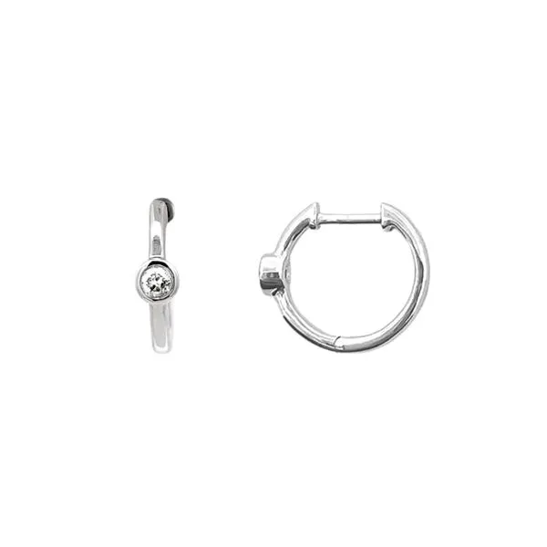 White Gold Diamond Hoop Earrings Mark Jewellers La Crosse, WI