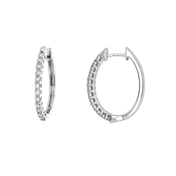 White Gold Diamond Hoop Earrings Mark Jewellers La Crosse, WI