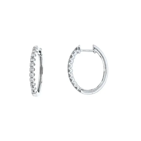 White Gold Diamond Hoop Earrings Mark Jewellers La Crosse, WI