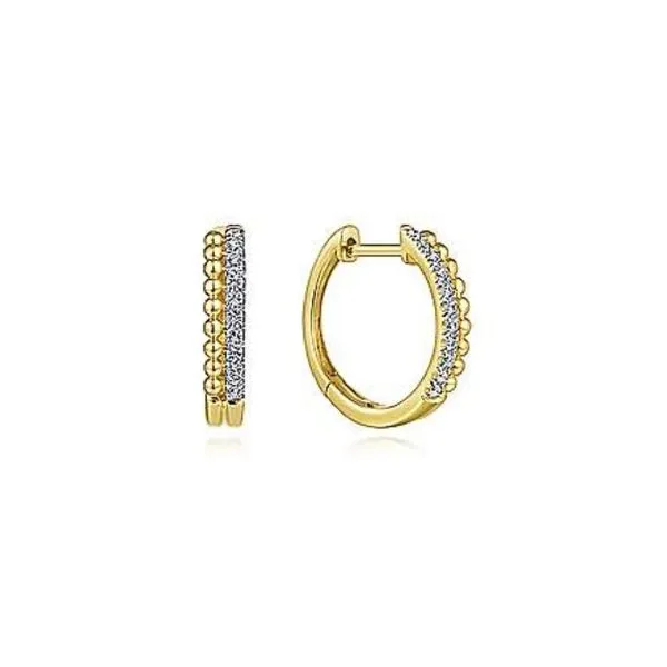 Yellow Gold Diamond Hoop Earrings Mark Jewellers La Crosse, WI