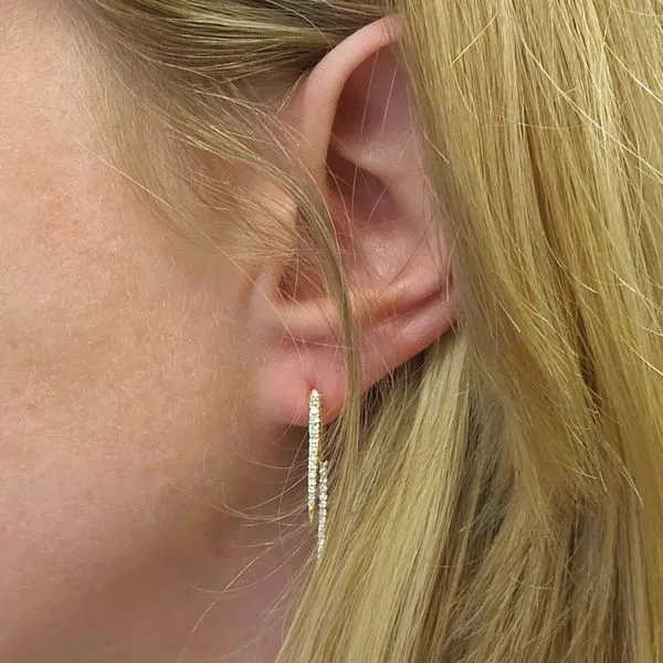 Yellow Gold Diamond Drop Earrings Image 3 Mark Jewellers La Crosse, WI