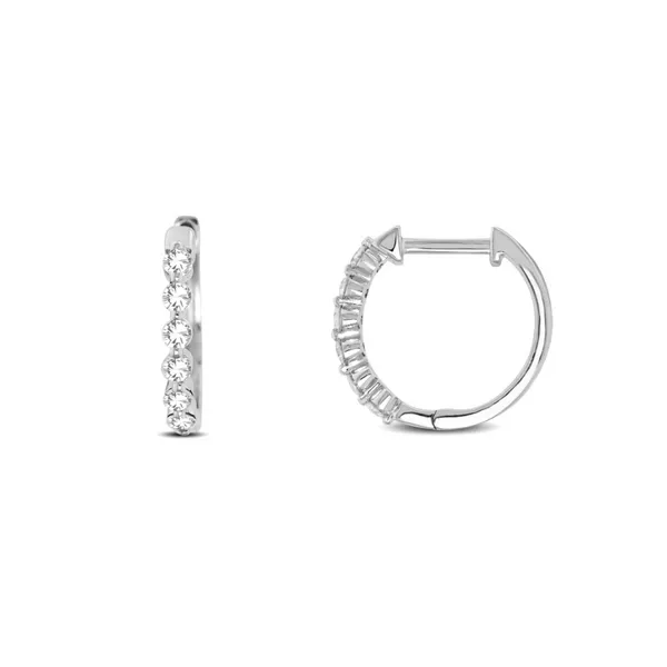 White Gold Diamond Hoop Earrings Mark Jewellers La Crosse, WI