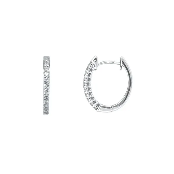 White Gold Diamond Hoop Earrings Mark Jewellers La Crosse, WI