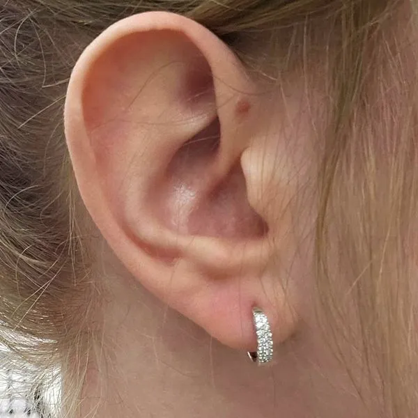 White Gold Diamond Hoop Earrings Image 3 Mark Jewellers La Crosse, WI