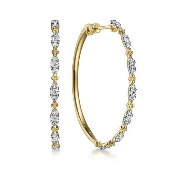Yellow Gold Diamond Hoop Earrings Mark Jewellers La Crosse, WI