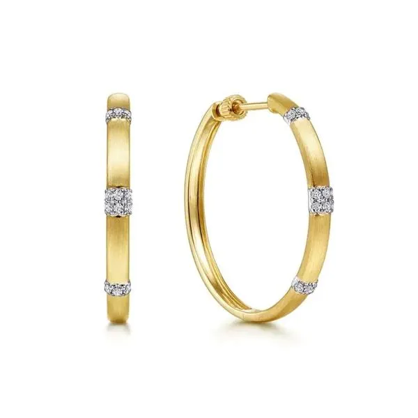 Two Tone Gold Diamond Hoop Earrings Mark Jewellers La Crosse, WI
