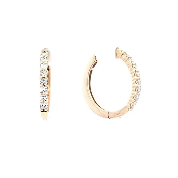 Yellow Gold Diamond Hoop Earrings Mark Jewellers La Crosse, WI