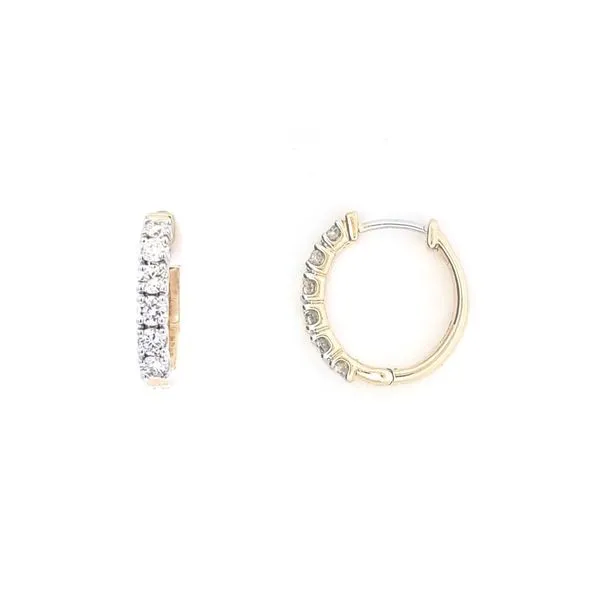 Yellow Gold Diamond Hoop Earrings Mark Jewellers La Crosse, WI