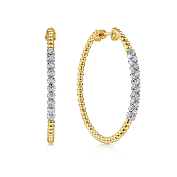 Yellow Gold Diamond Hoop Earrings Mark Jewellers La Crosse, WI