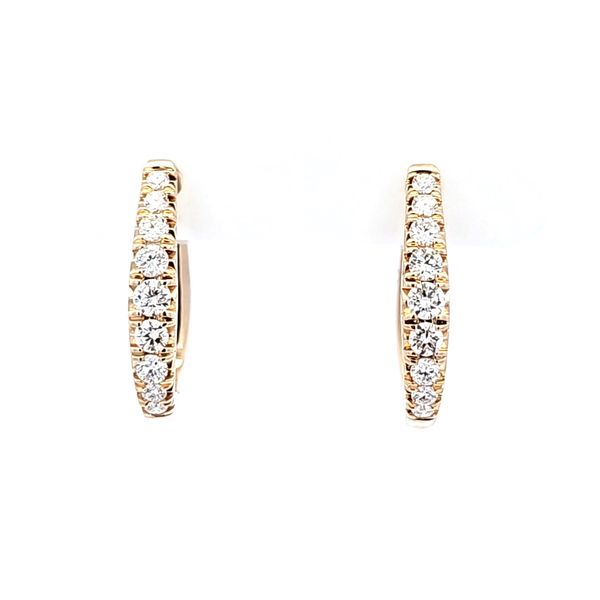 Yellow Gold Diamond Oval Hoop Earrings Mark Jewellers La Crosse, WI