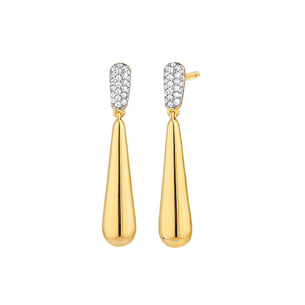 Yellow Gold Diamond Drop Earrings Mark Jewellers La Crosse, WI