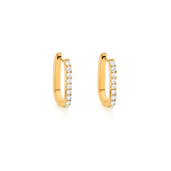 Yellow Gold Diamond Hoop Earrings Mark Jewellers La Crosse, WI