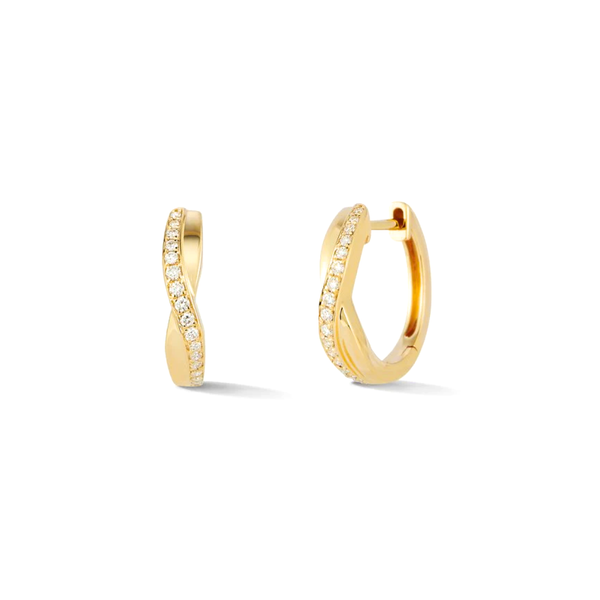 Yellow Gold Diamond Hoop Earrings Mark Jewellers La Crosse, WI