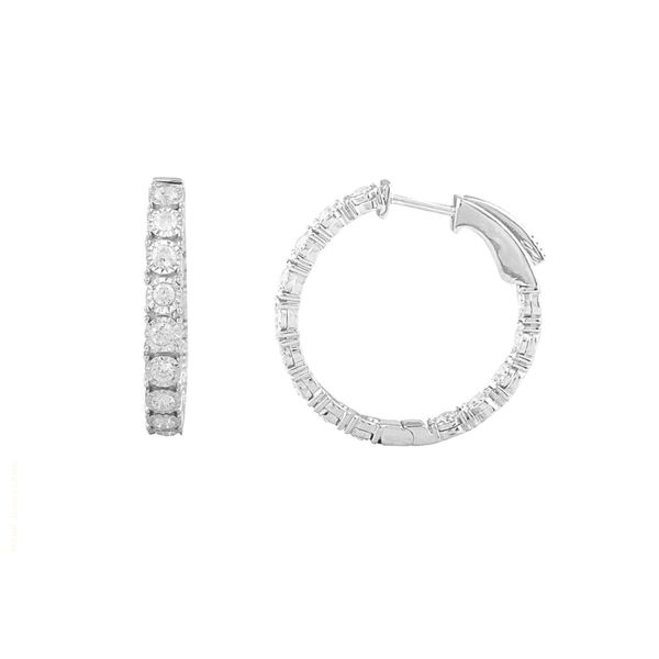 White Gold Diamond Hoop Earrings Mark Jewellers La Crosse, WI