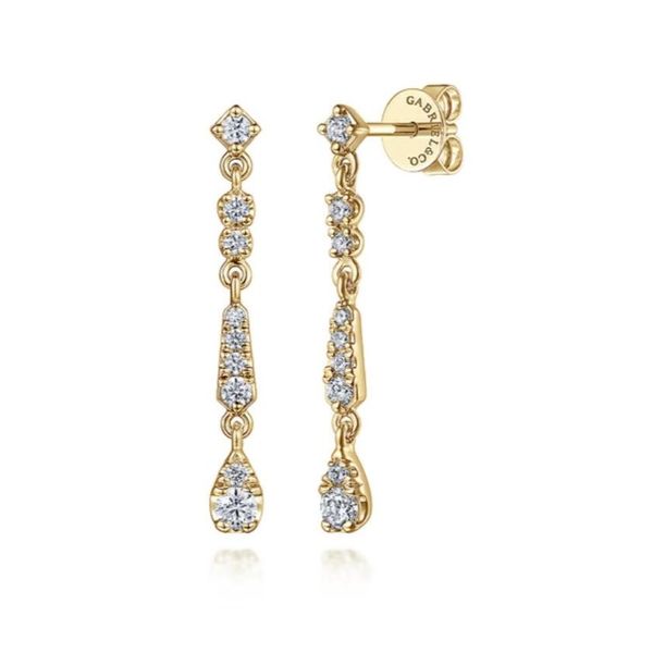Yellow Gold Diamond Drop Earrings Mark Jewellers La Crosse, WI