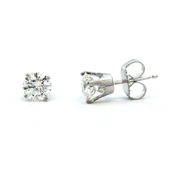 White Gold Diamond 4-Prong Stud Earrings Mark Jewellers La Crosse, WI