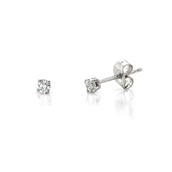 White Gold Diamond 4-Prong Stud Earrings Mark Jewellers La Crosse, WI