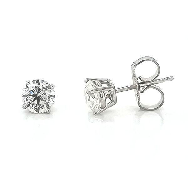 White Gold Diamond 4-Prong Stud Earrings Mark Jewellers La Crosse, WI