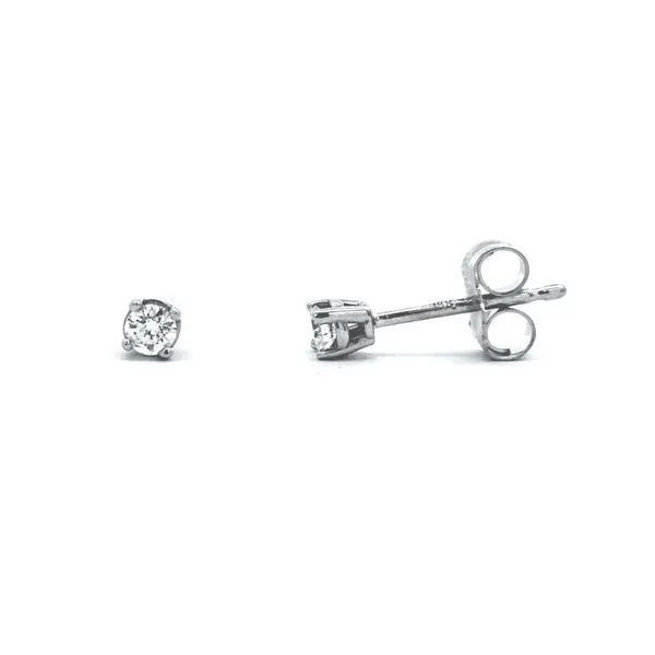 White Gold Diamond 4-Prong Stud Earrings Mark Jewellers La Crosse, WI