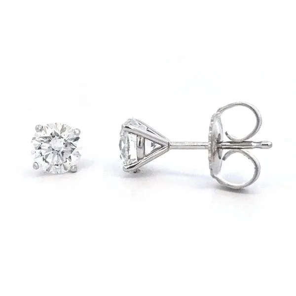 White Gold Diamond 4-Prong Stud Earrings Mark Jewellers La Crosse, WI