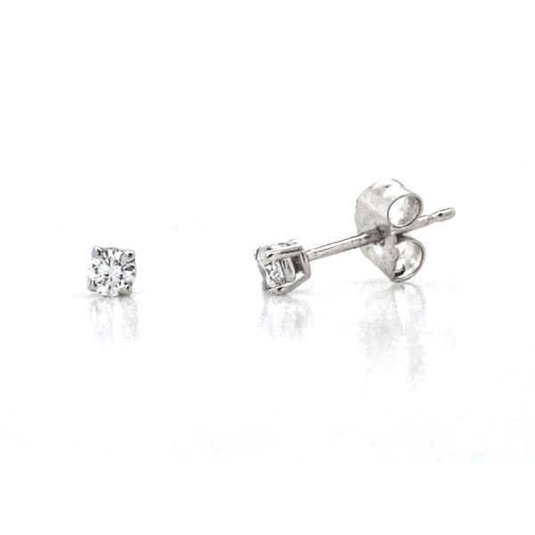 White Gold Diamond 4-Prong Stud Earrings Mark Jewellers La Crosse, WI