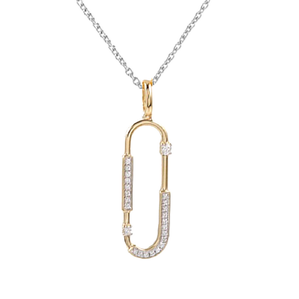 Yellow Gold Diamond Paperclip Pendant Mark Jewellers La Crosse, WI