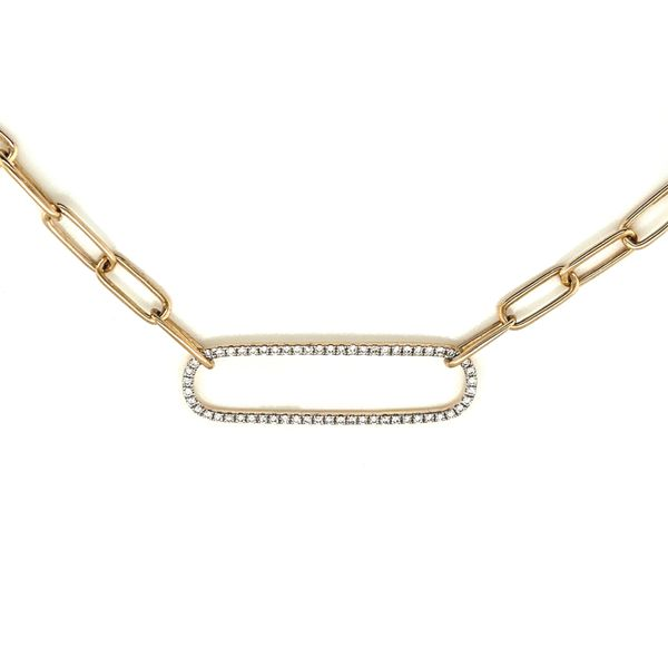 Yellow Gold Diamond Paperclip Necklace Mark Jewellers La Crosse, WI