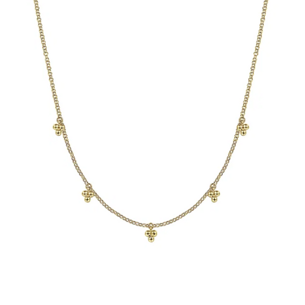 Yellow Gold Beaded Drop Necklace Mark Jewellers La Crosse, WI