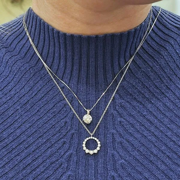 White Gold Diamond Solitaire Pendant Image 3 Mark Jewellers La Crosse, WI