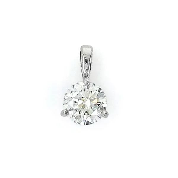 White Gold Diamond Solitaire Pendant Mark Jewellers La Crosse, WI