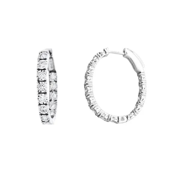 White Gold Diamond Hoop Earrings Mark Jewellers La Crosse, WI