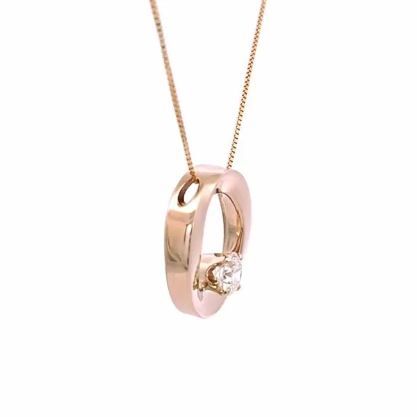 Yellow Gold Diamond Circle Pendant Image 3 Mark Jewellers La Crosse, WI