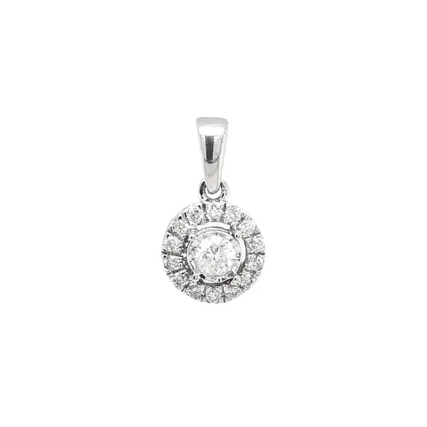 White Gold Diamond Halo Pendant Mark Jewellers La Crosse, WI