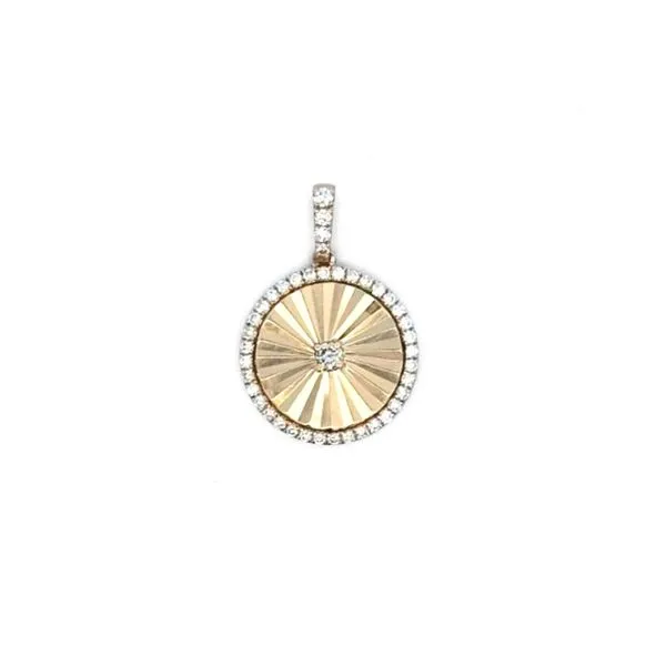 Yellow Gold Diamond Disc Pendant Mark Jewellers La Crosse, WI